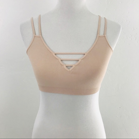 Ladder Strappy Bralette in Tan - Picture 3 of 8